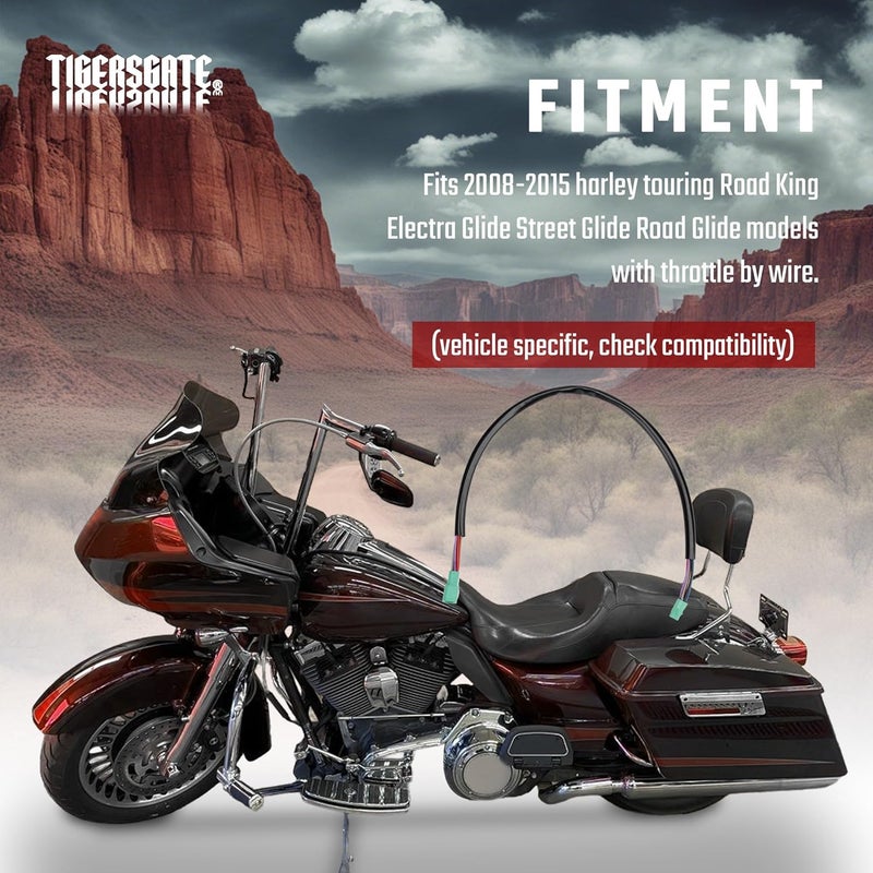 TIGERSGATE 18-Inches TBW Electronic Throttle Fly by Wire Handlebar Harness for 2008-2015 Harley Touring Models - Image 2